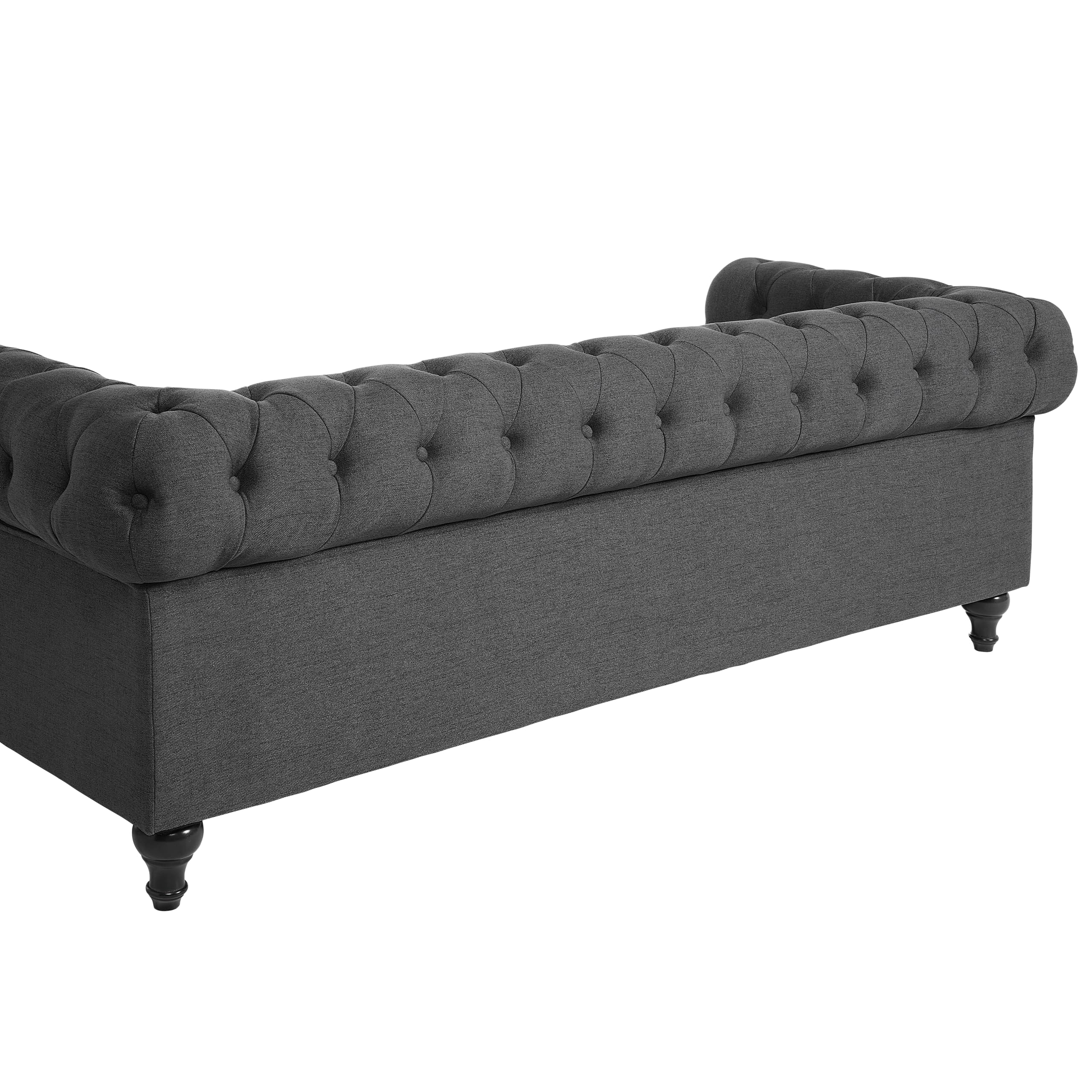 Beliani Klassisches Sofa im englischen Stil Polsterbezug grau Chesterfield