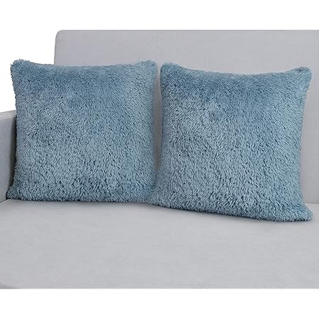 light blue fluffy pillow
