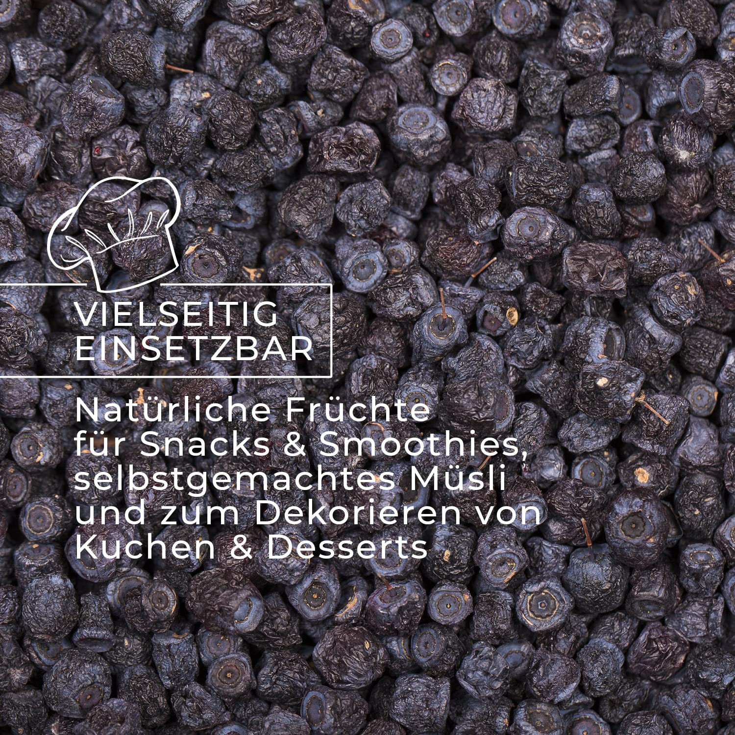 GreatVita Wildheidelbeeren gefriergetrocknet 500g - ganze knusprige Waldheidelbeeren ohne Zuckerzusatz - gefriergetrocknete Früchte - Freeze-Dried Wild Blueberries - Snack & Topping