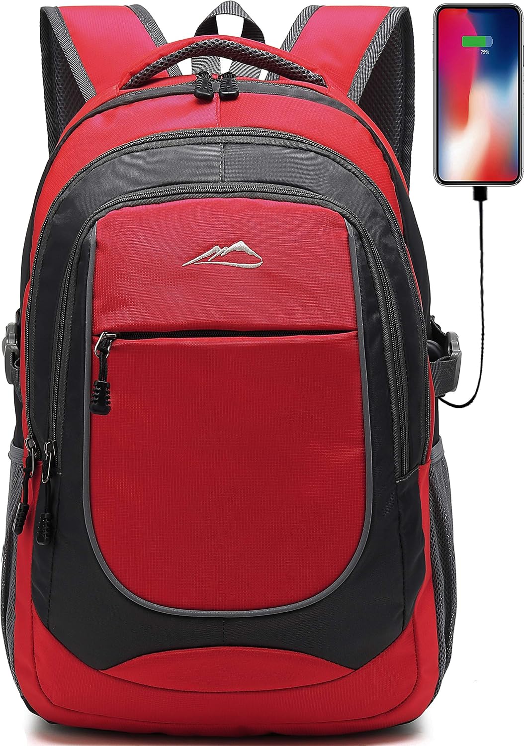 Backpack for College with USB Charging Port, Laptop Compartment