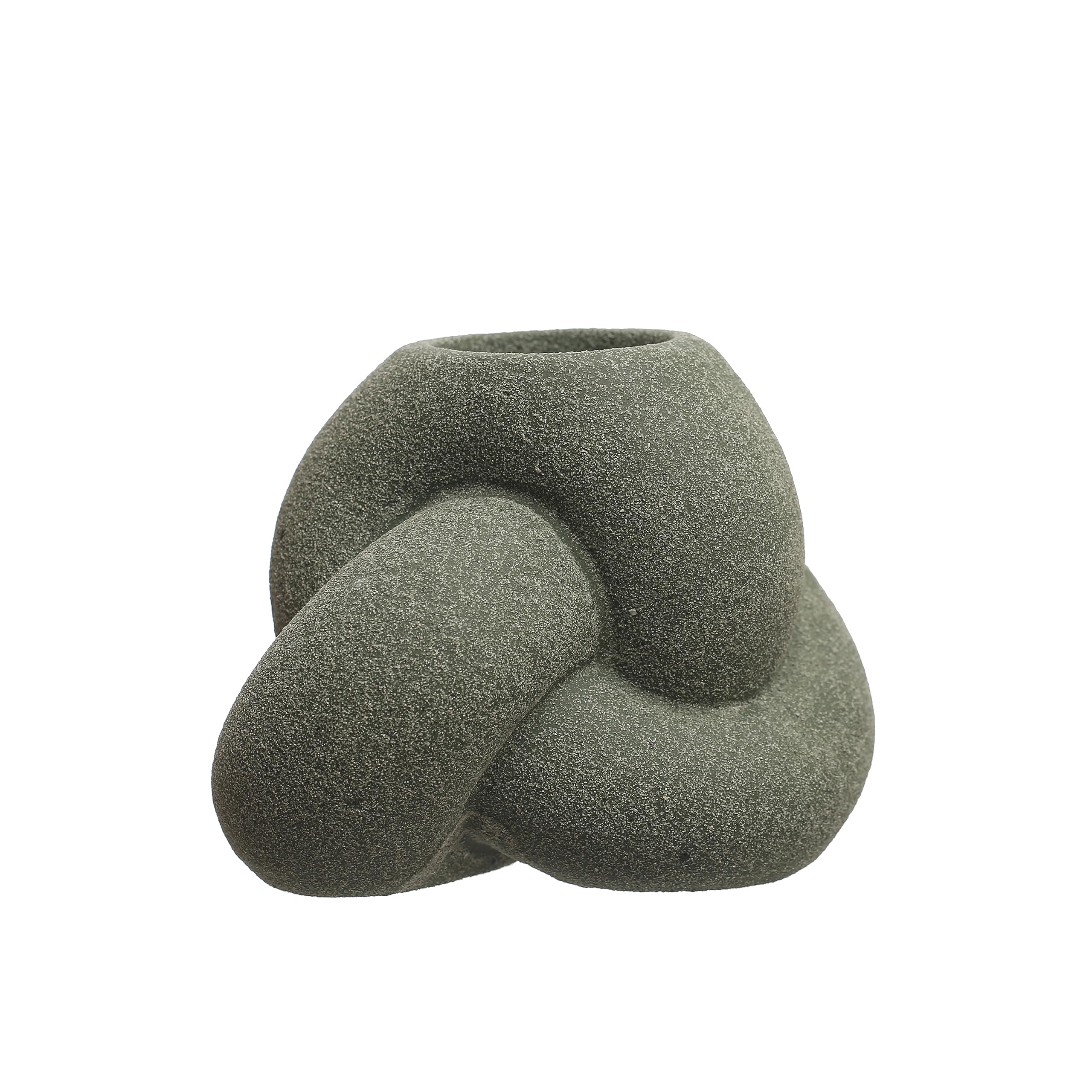 Bloomingville Stoneware Tealight/Taper, Sand Finish, Green Candle Holder