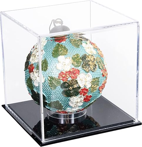 Better Display Cases Vitrina de acrílico transparente para adornos de Navidad o vacaciones con base negra de 5 x 5 x 5 pulgadas (A081V24)