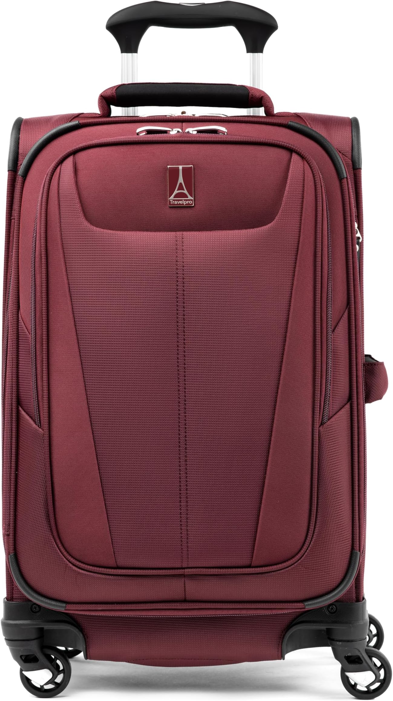 Maxlite 5 Softside Expandable Luggage with 4 Spinner Wheels, Lightweight Suitcase, Men and Women, Burgundy, Carry-on 21-Inch