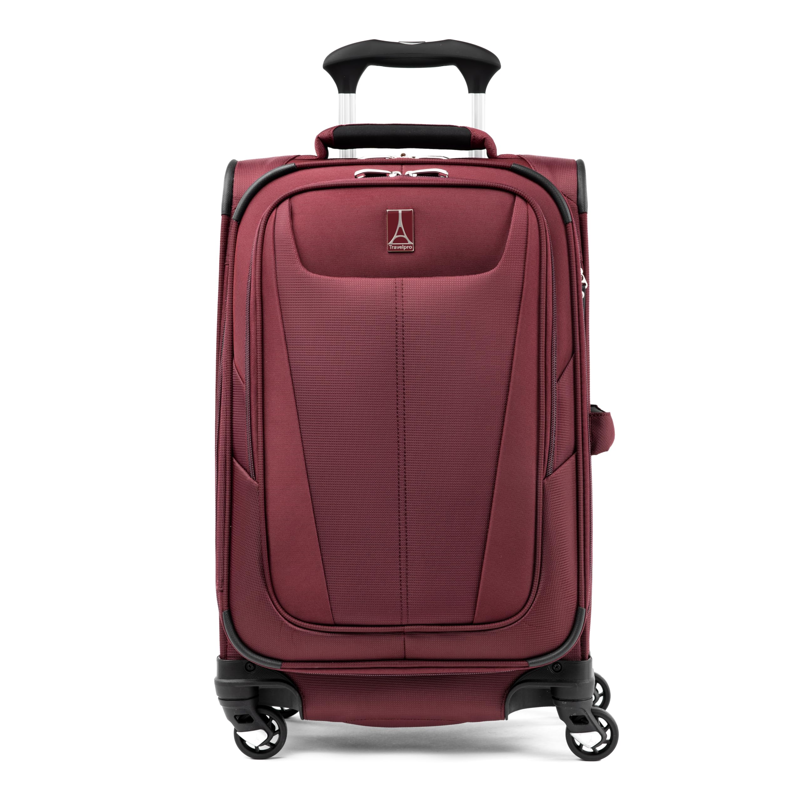 Maxlite 5 Softside Expandable Luggage with 4 Spinner Wheels, Lightweight Suitcase, Men and Women, Burgundy, Carry-on 21-Inch