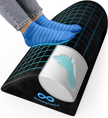 Everlasting Comfort Reposapiés de oficina para debajo del escritorio almohada ergonómica de espuma viscoelástica para el trabajo juegos computadora