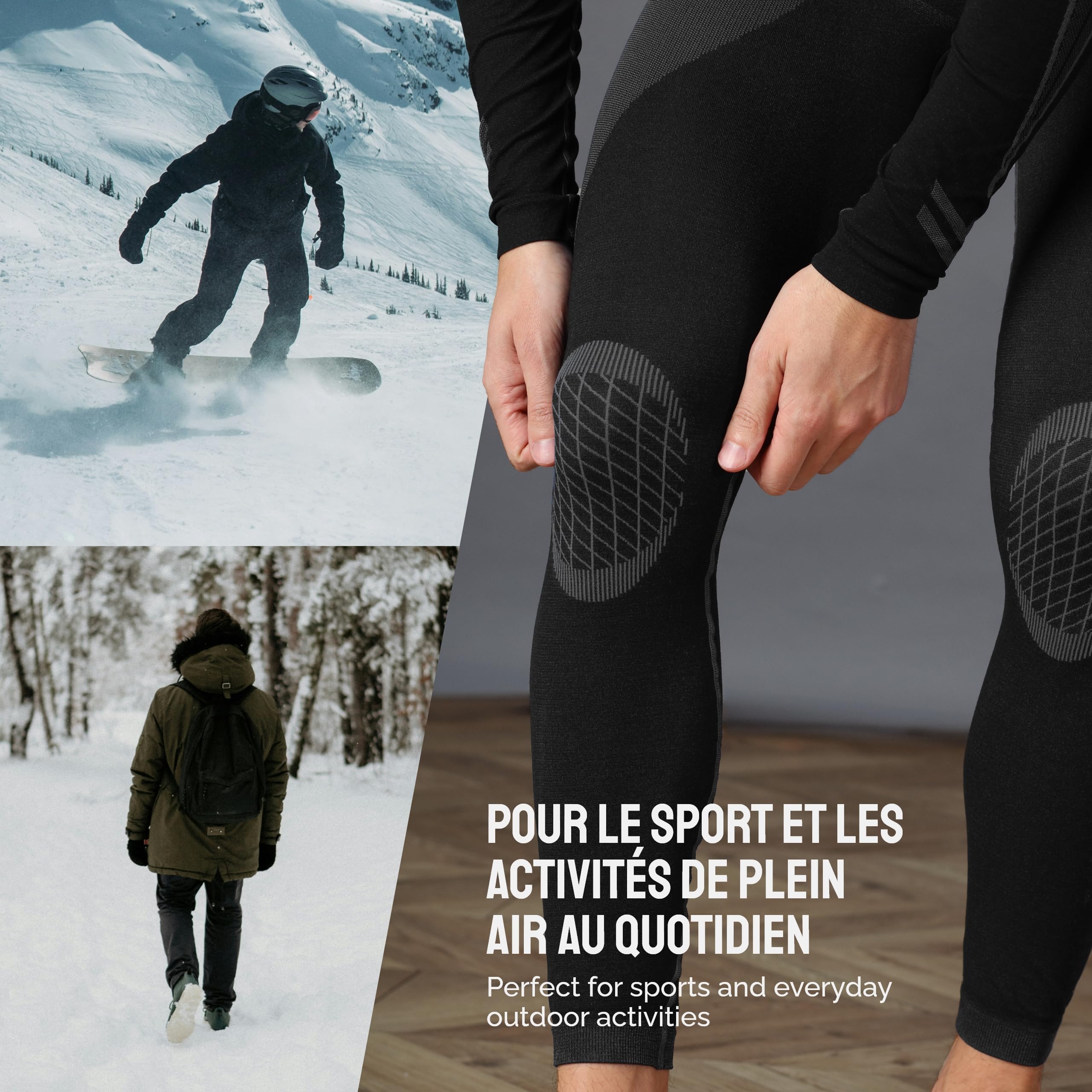 Ladeheid Caleçon Thermique Long sous-vêtements Homme LAGI002