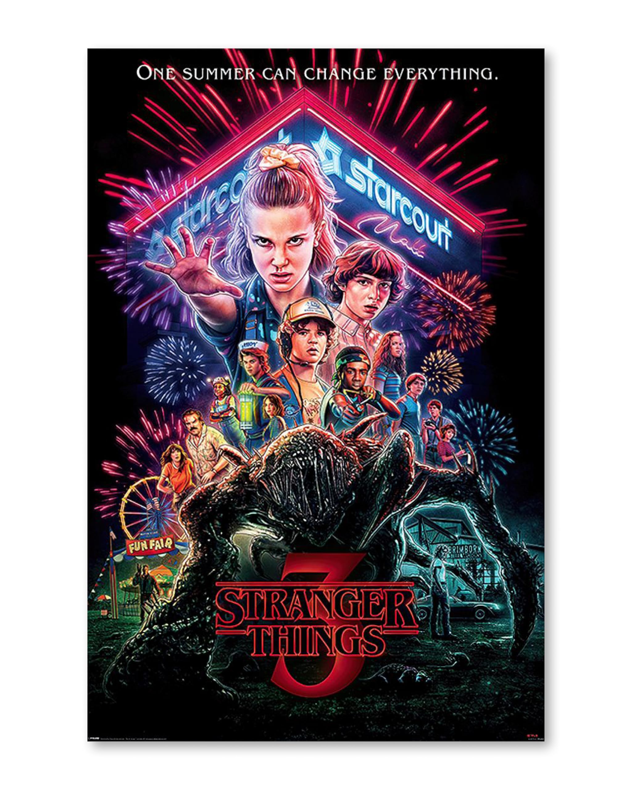 Pyramid International Stranger Things Poster-Set (5 Motive) – Plakate Staffeln 1–5 – je 61 × 91,5 cm – Retro-Look für Nerd-Wall, Gaming-Room & Home-Cinema