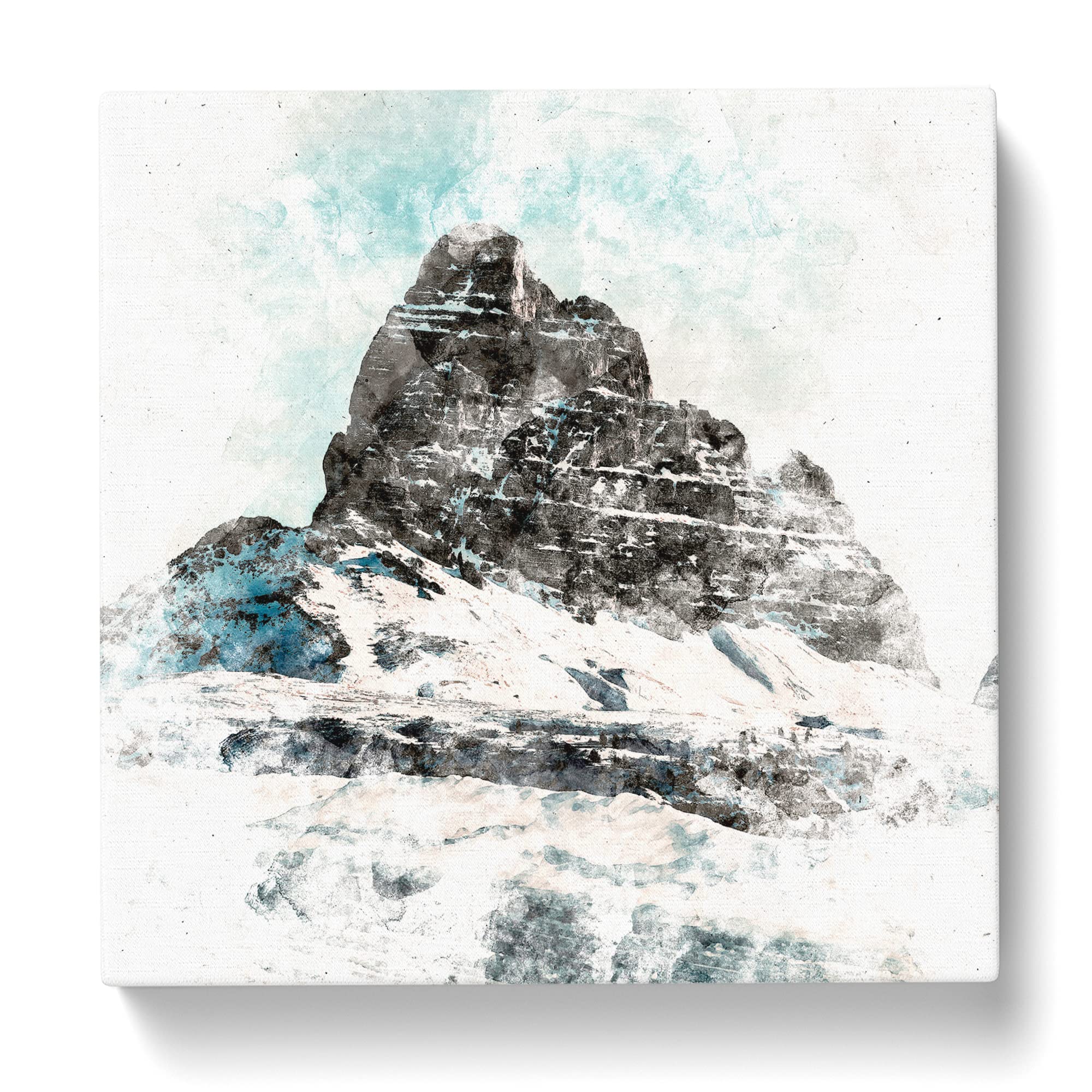 Mountain Summit in Italy Watercolour Canvas Print, Mixed, 35L x 35W cm - Image 2