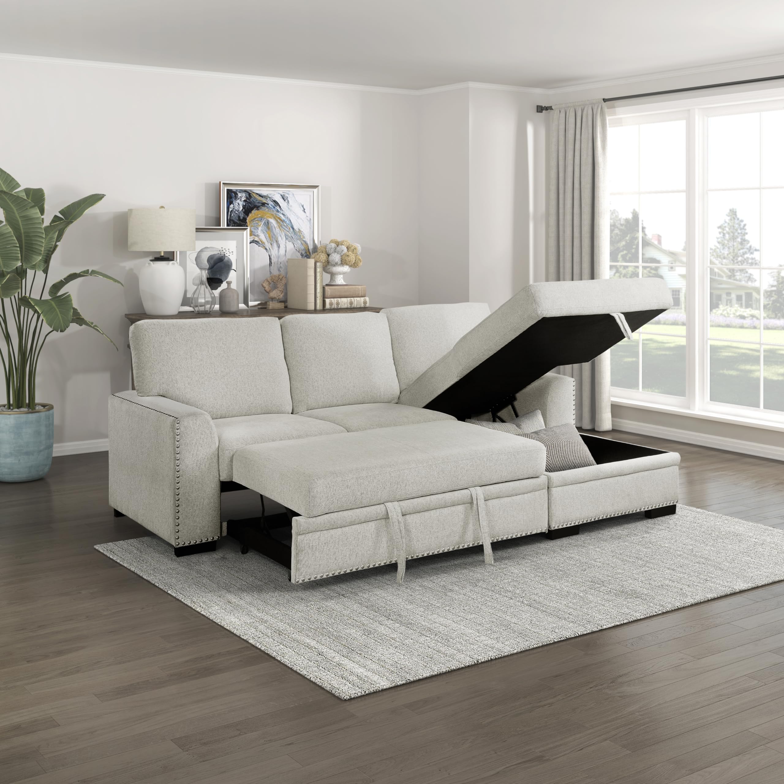 Lexicon Mid Century Sectional Sleeper