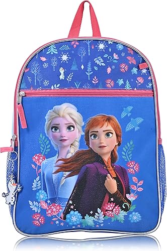 Miniatura 3 de Disney Mochila y bolsas de libros para niñas princesas Mochilas para niños de primaria y jardín de infantes para la escuela, Frozen 6pc, Classic