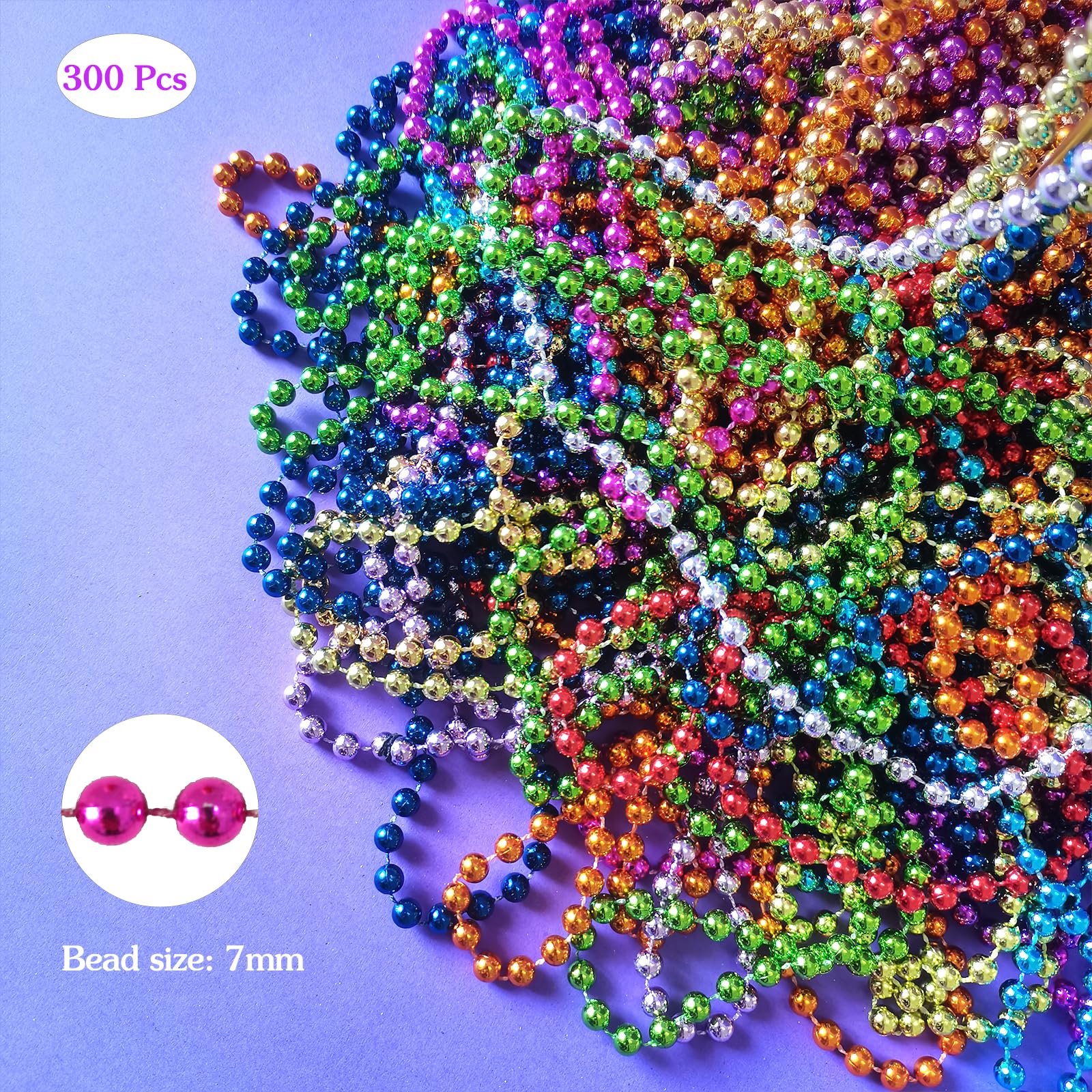 Decoration Dondor Lot De 72 Colliers De Perles Métalliques, Colliers Festifs Mardi Gras