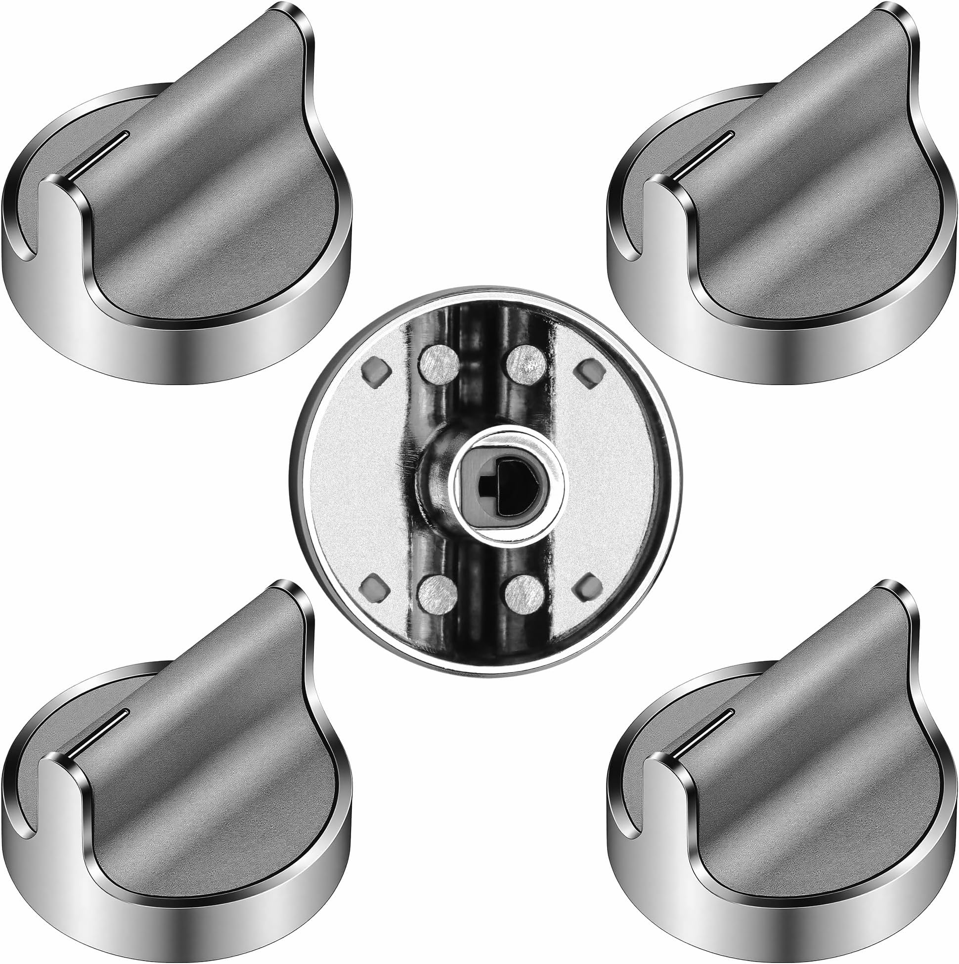 TOMOON W10594481 Gas Range Knob for Whirl-Pool Gas Cooktop Range WCG97US0DS00 WCG97US6DS00,Stainless Steel Control Knob Replaces WPW10594481 3281332 AP6023301