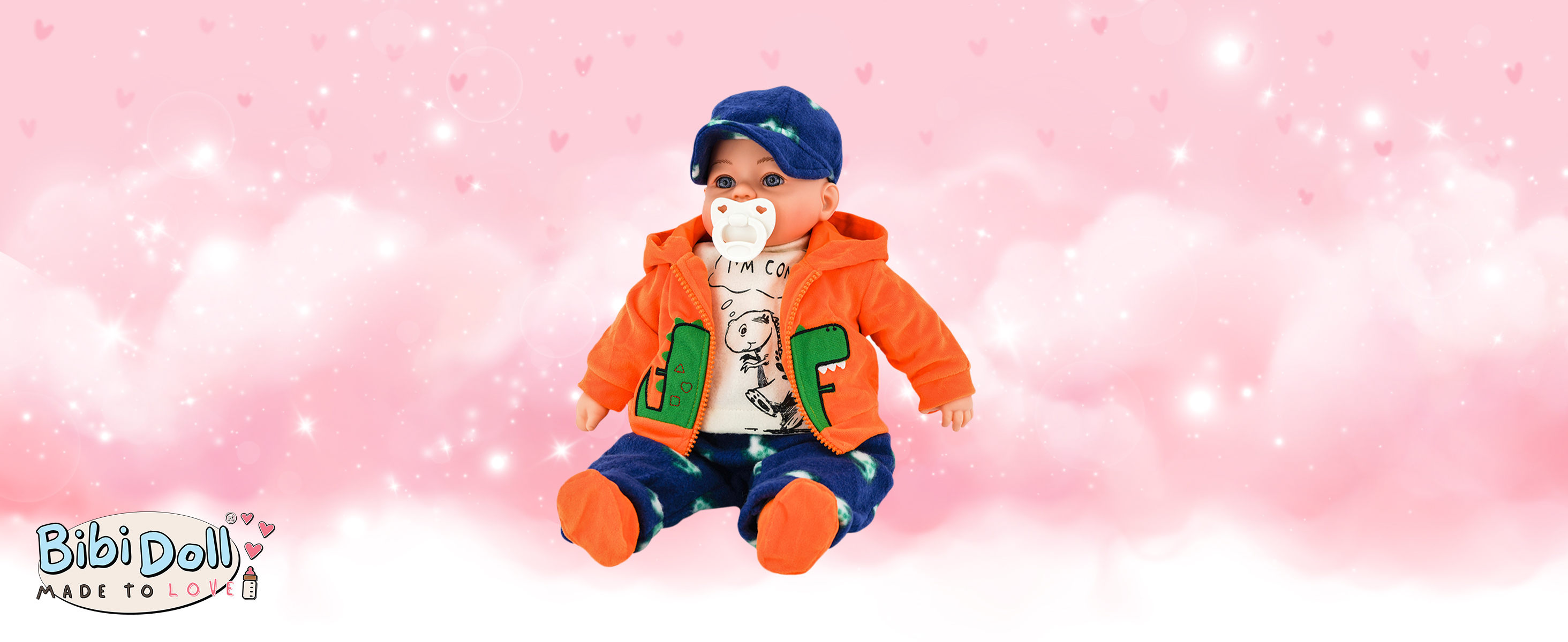 Bibi Doll 20" Baby Boy Doll - Large Lifelike Size, Sleeping Baby Doll, Soft Body, With Dummy - View #3