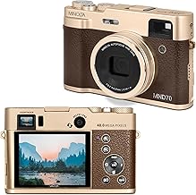 Minolta Cámara digital retro – 48MP de enfoque automático compacto con video 5K Ultra HD, lente selfie trasera, zoom 16x, WiFi, pantalla LCD de 2.8 pulgadas, estabilización digital, visor óptico