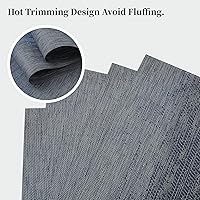 Vista 3 de Leetaltree - Juego de 12 manteles individuales, resistentes al calor, antideslizantes, para mesa de comedor, lavables, duraderos, tejido de PVC Azul