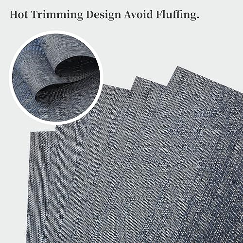 Miniatura 3 de Leetaltree Juego de 12 manteles individuales color azul mezclilla, resistentes al calor, antideslizantes, para mesa de comedor, lavables, duraderos,