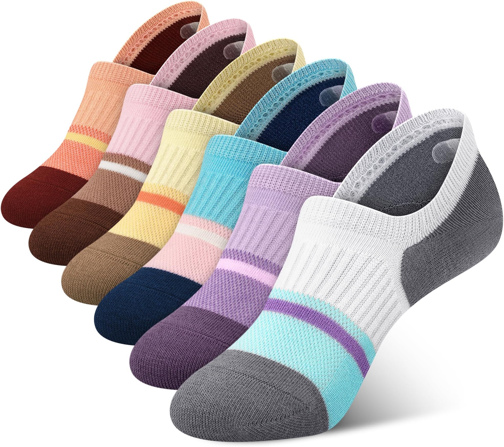 GoniiNo Show Socks Womens Cotton Socks for Flat Thin Low Cut Socks 6 Pair