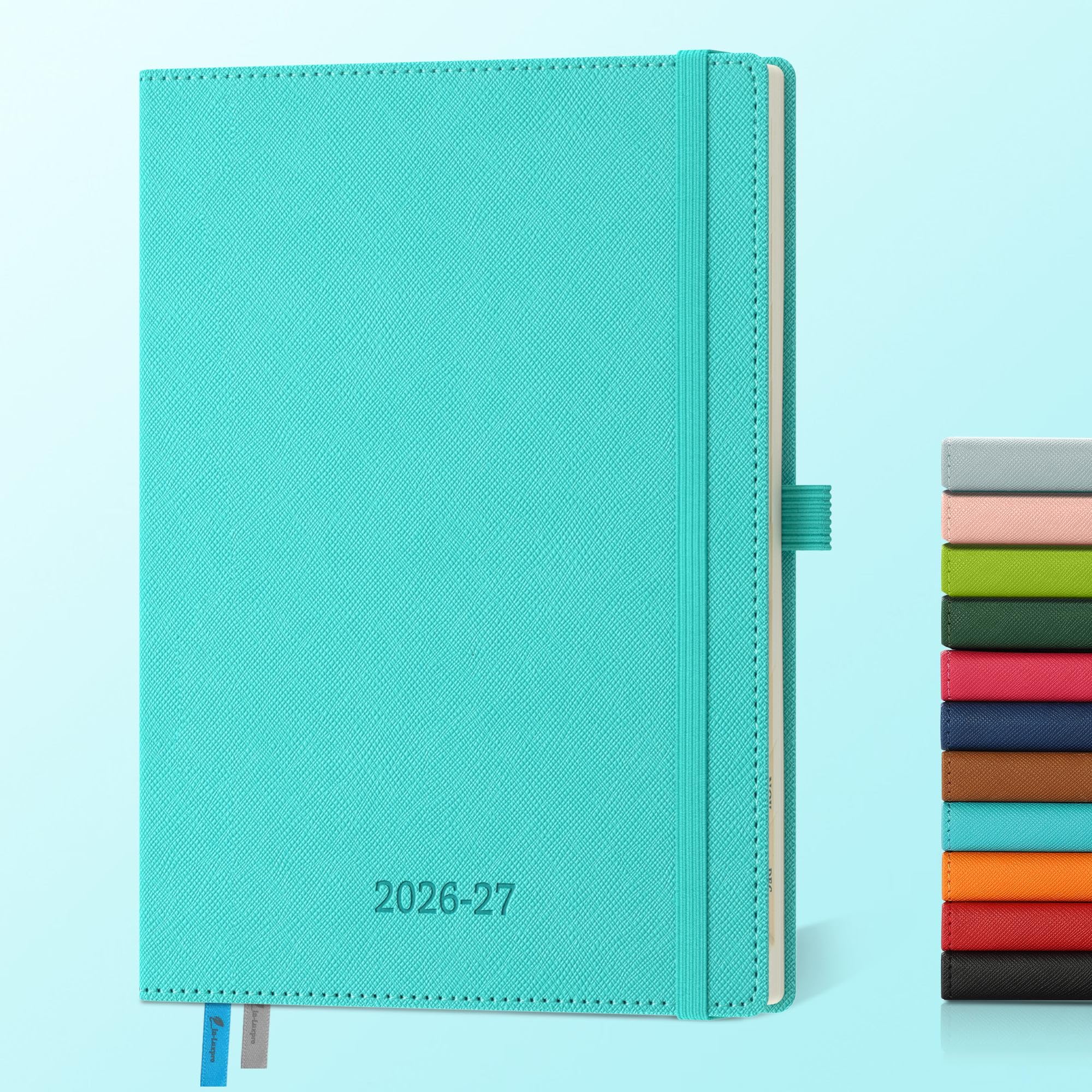 IN-LUXPRO Academic Diary 2026-2027: A5 Week to View (21.9x16.2 cm) 18 Months(Jul'26 - Dec'27) Weekly & Monthly Planner with Month Tabs & Inner Pocket, Expenses/Note Pages, PU Leather Light Blue