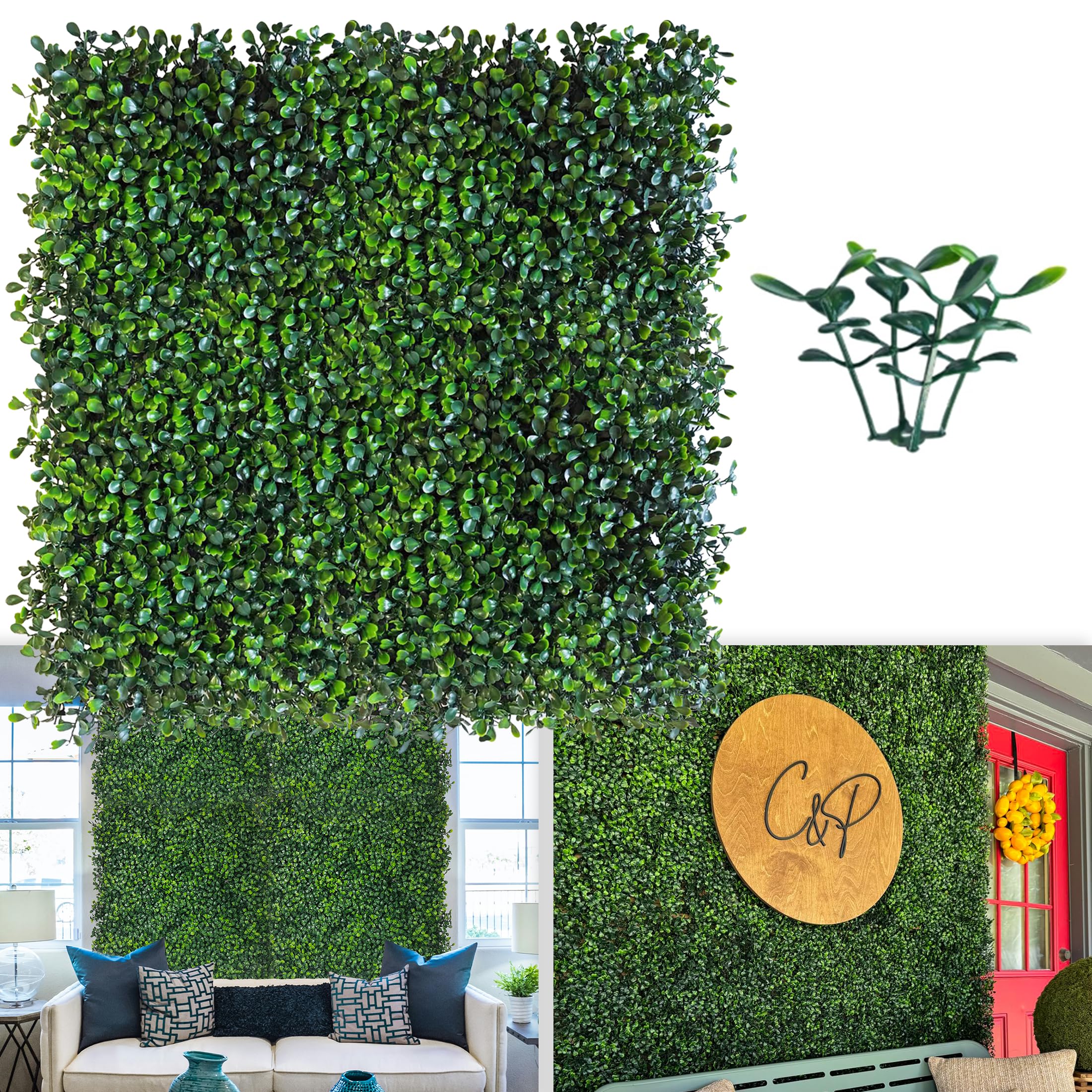 ODTORY Artificial Grass Wall Greenery Backdrop, 10X10 in 25P(17.5 sqft)