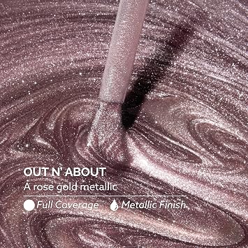Dazzle Dry Nail Lacquer (الخطوة 3) - Out N' About - معدن ذهبي وردي. معدنية كاملة التغطية. (0.5 أونصة فلوريدا)