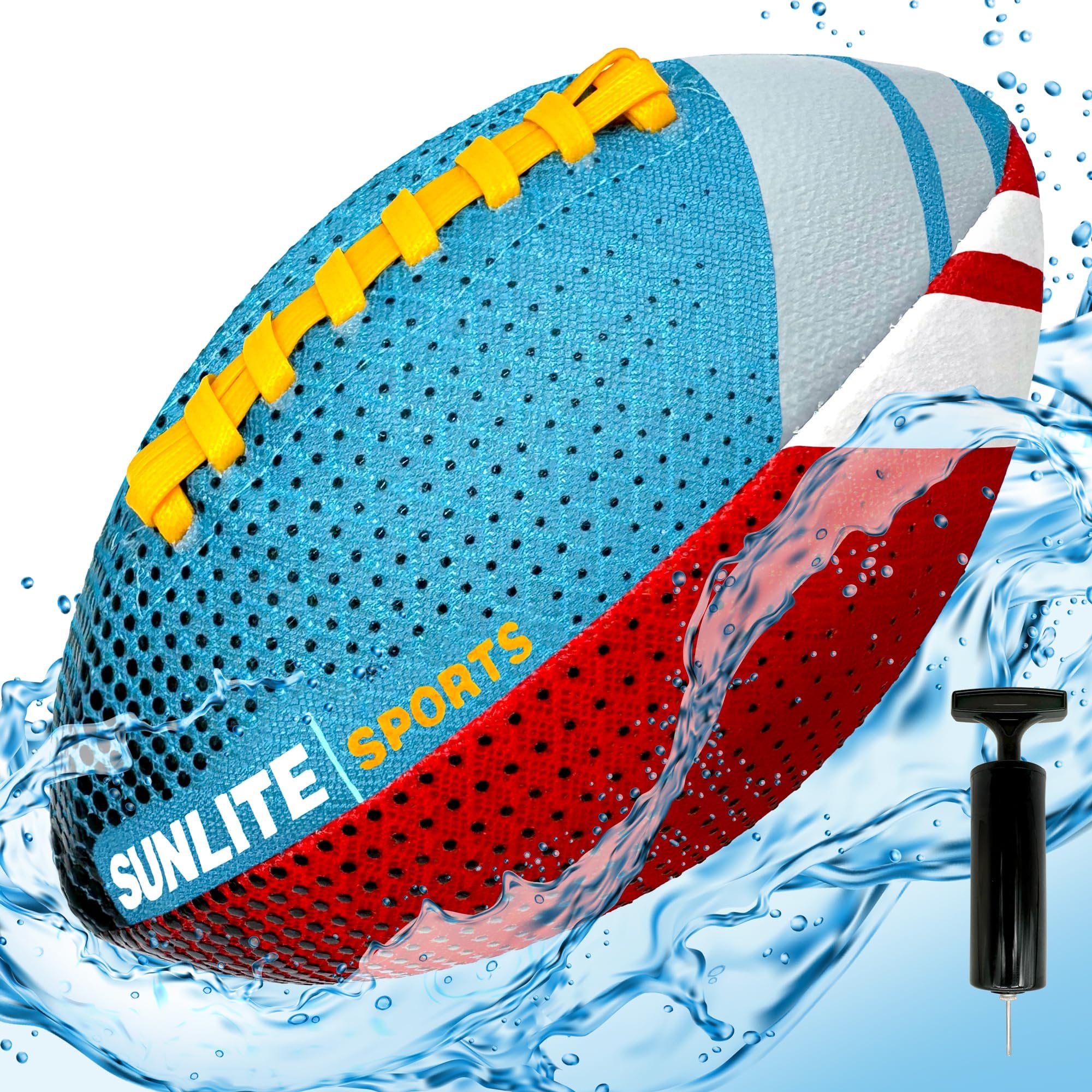 Sunlite SportsWaterproof Football, Outdoor Play, for Pool Beach Lake Park Water Toy, for Kids Children Teens Adults, Family Fun