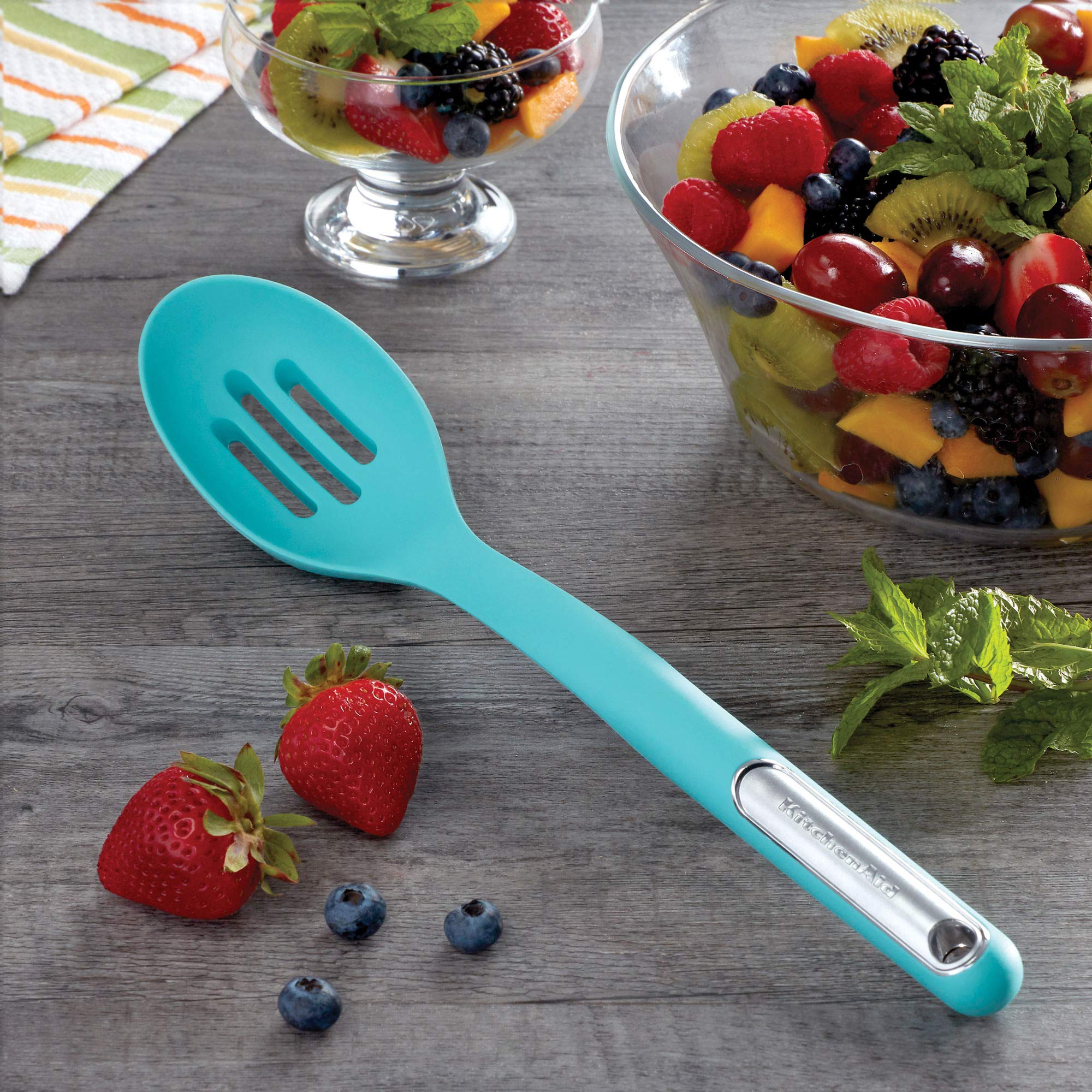 Amazon.com: KitchenAid KL004OHAQA Slotted spoon, 13.5 inches, Aqua