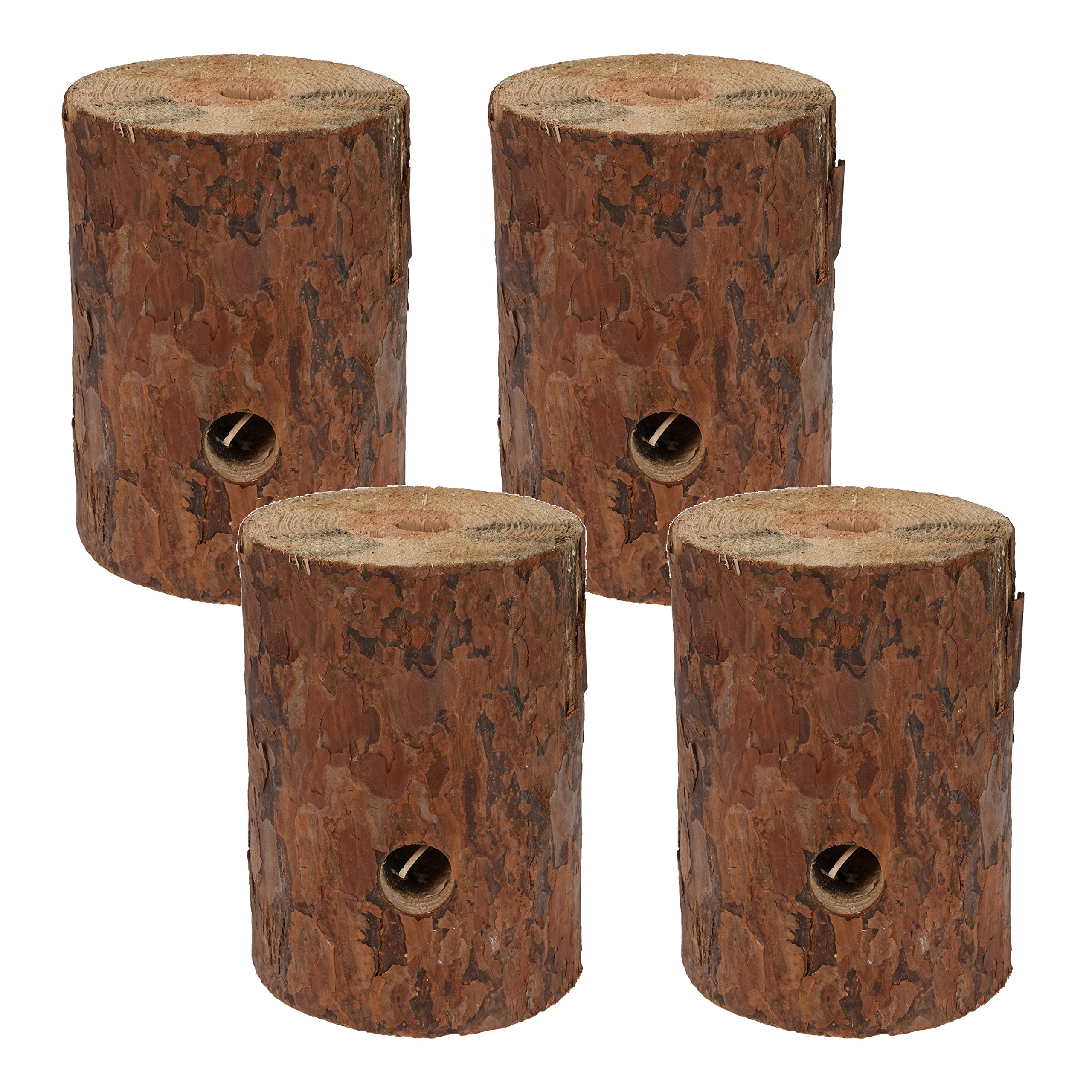 URBNLIVING 4 x Wooden Fire Log Candle with Citronella : Amazon.co.uk: Home  u0026 Kitchen