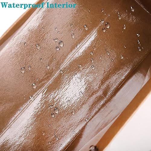 Miniatura 4 de DEAYOU Paquete de 10 bolsas de regalo de flores de papel kraft, caja de ramo marrón con asa, bolsas pequeñas de papel marrón con forro impermeable