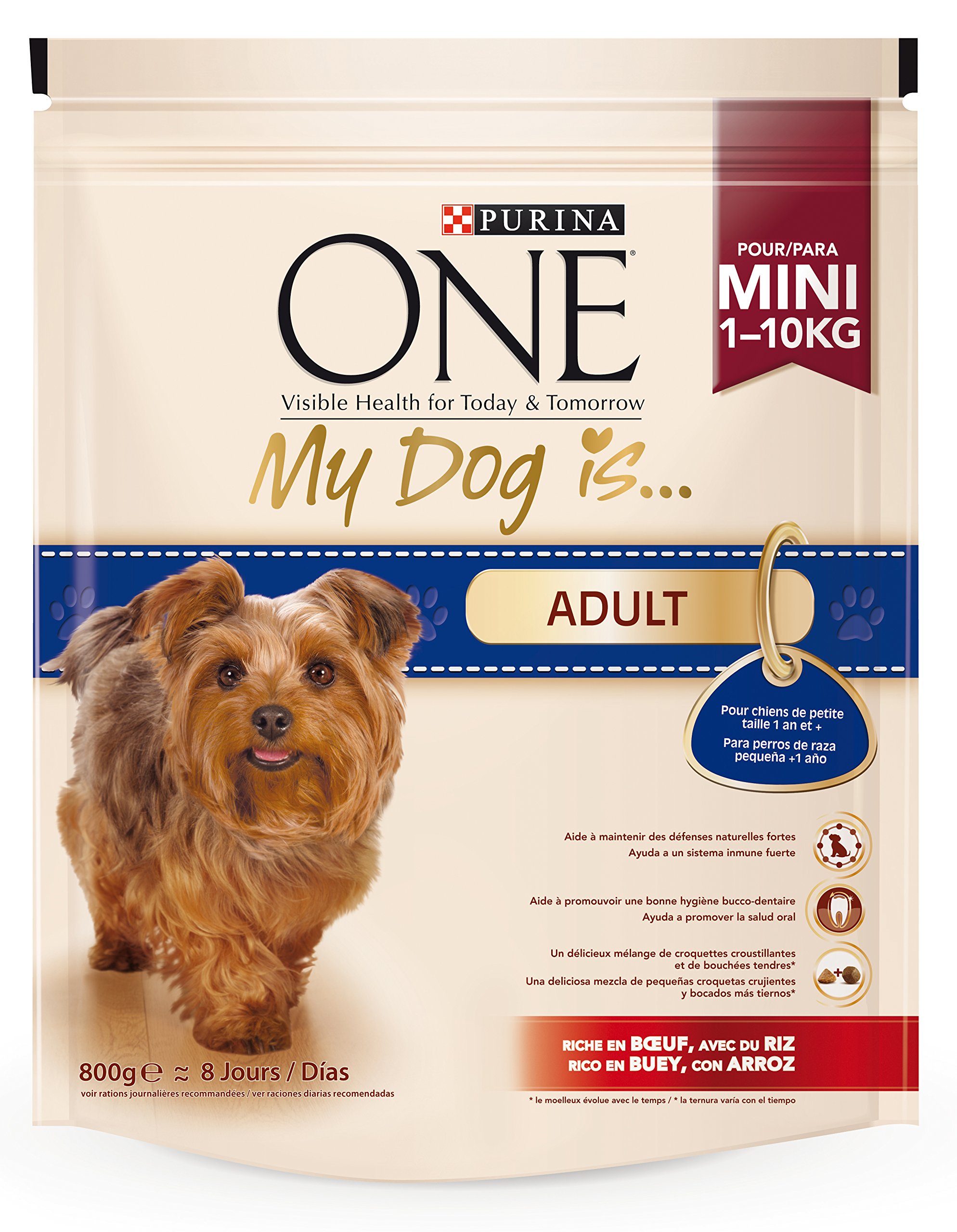 Purina One Trockenfutter mit Ochse für Hunde, 800 g – Ansicht 4