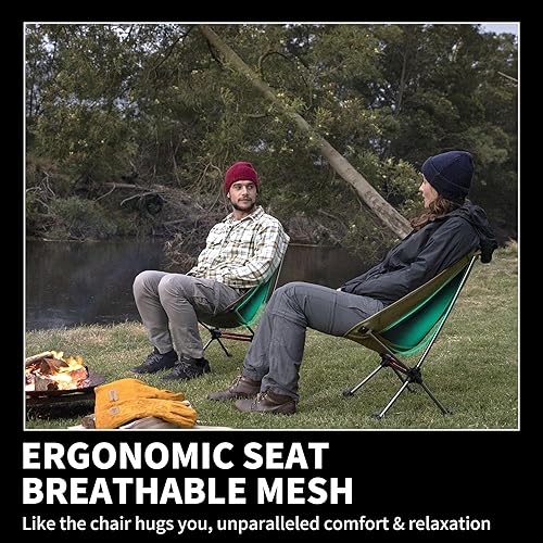 Miniatura 6 de Naturehike YL08 Silla de camping ultraligera, silla de senderismo portátil de 2.38 libras con pies antihundimiento, silla de campamento plegable