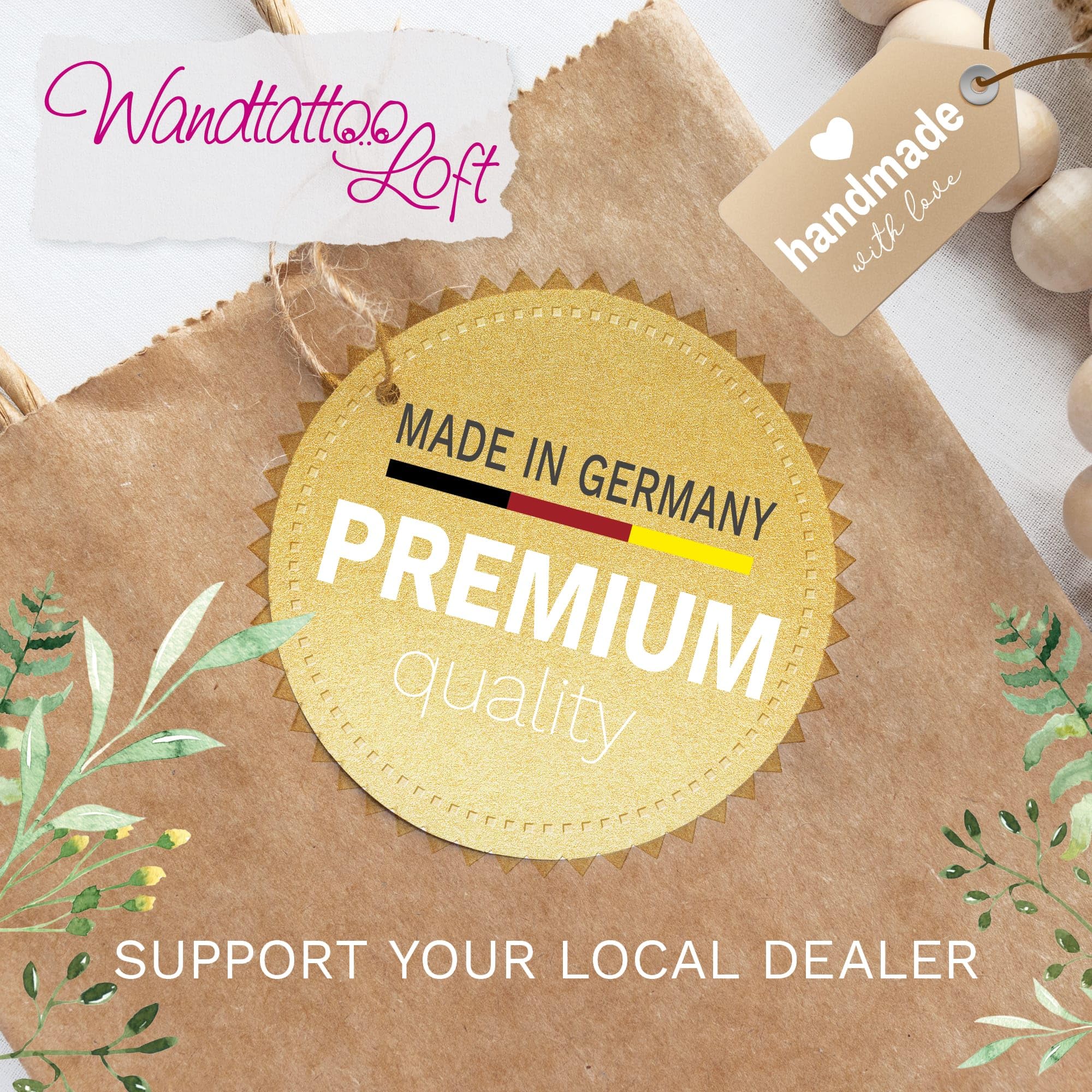 Wandtattoo Loft Taufkerze Mädchen oder Junge mit Taufspruch + Patenkerze, Motiv Hase mit Pusteblume, 25cm x 7cm, personalisierte Kerze, bedruckte Kerze zur Taufe, Stumpenkerze, Taufgeschenk