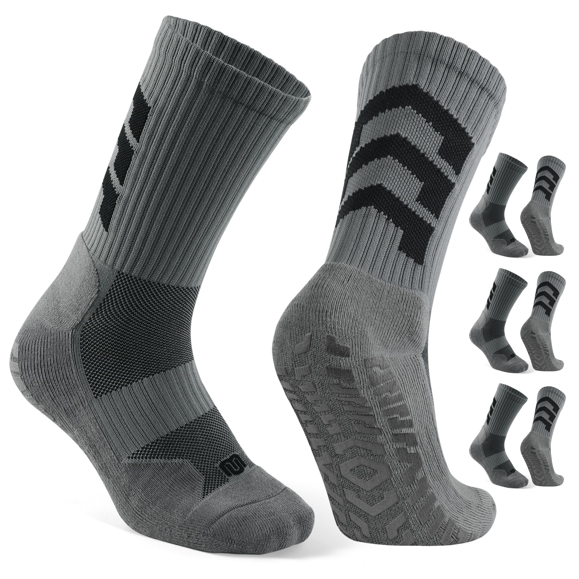 CLOSEMATE 3 Paia Calze Antiscivolo Calcio in Spugna di Cotone Traspiranti per Uomo e Donna Ideali per Sport Yoga Pilates