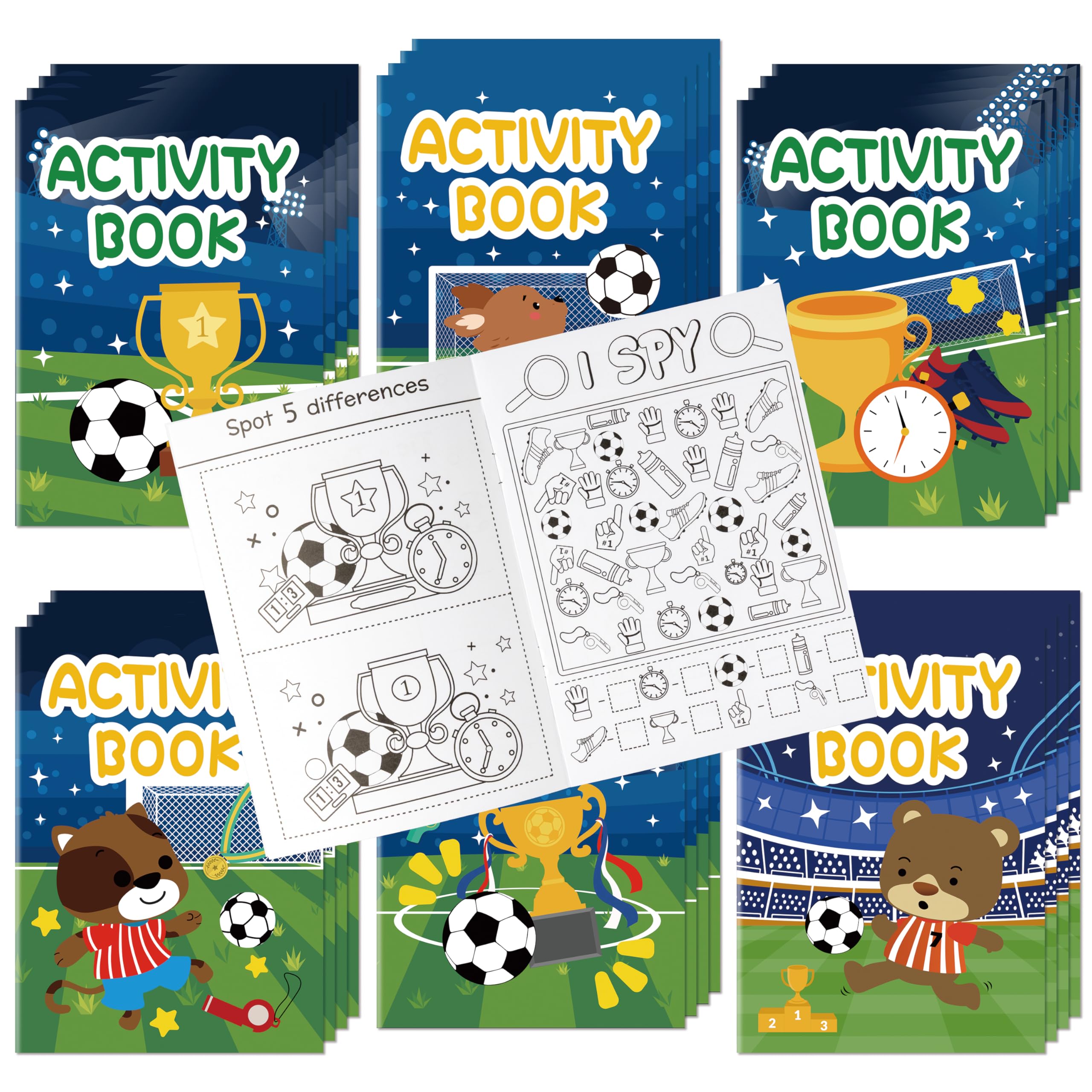 Photo 1 of Dvbonike 24Pcs Soccer Activity Books for Kids - Football Mini Fun Games Coloring Book in Bulk Animals Sport Goal Party Favors Goodie Bags Stuffers for Birthday Classroom School Rewards Supplies