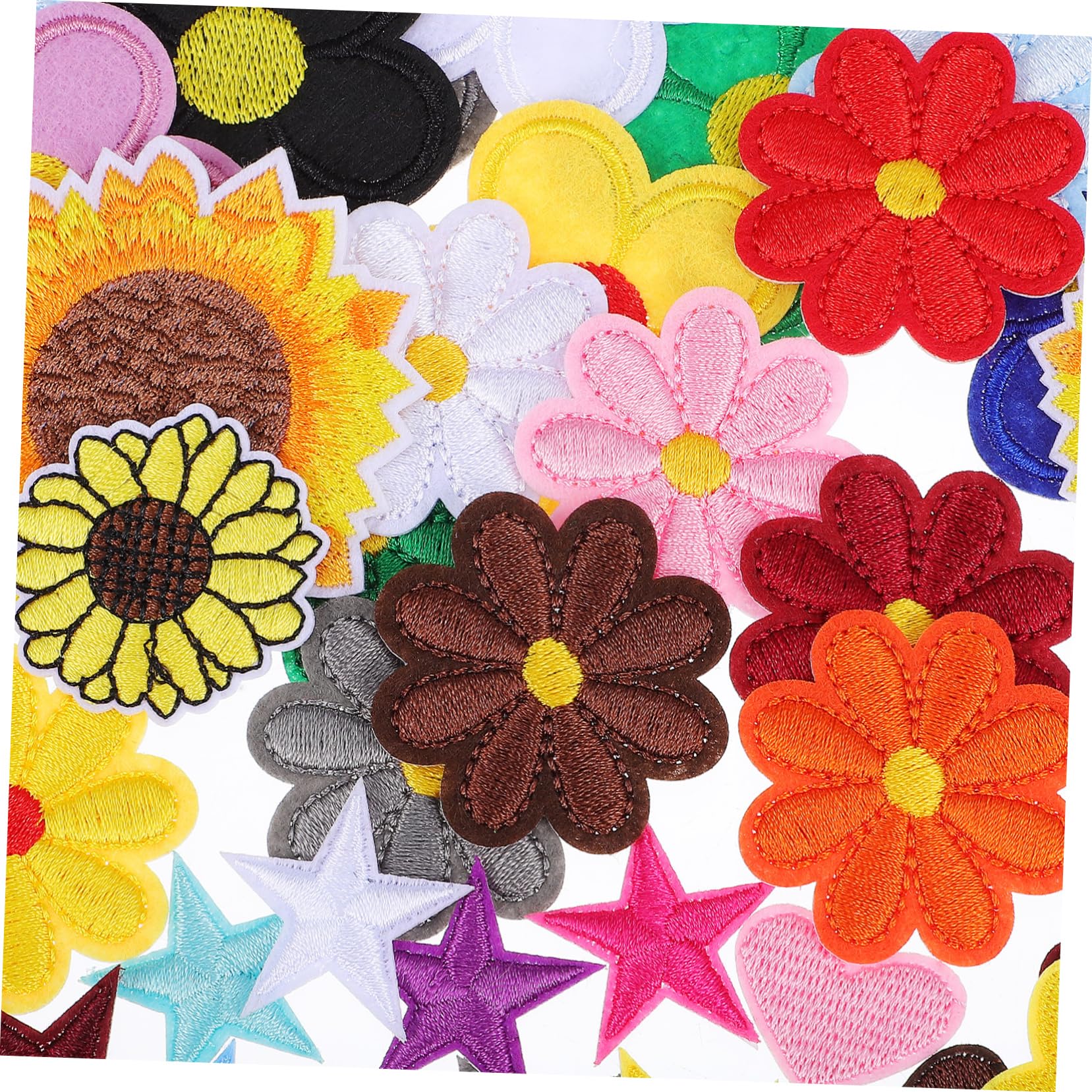 Angoily 4 Sätze Farbenfroher Gestickter Stofffleck Flicken Für Kleidung Flecken Name Applique Patches Taschenaufnäher Bunt Gestickte Aufnäher Stickflicken Aufbügeln Stickgarn 71 Stück * 4