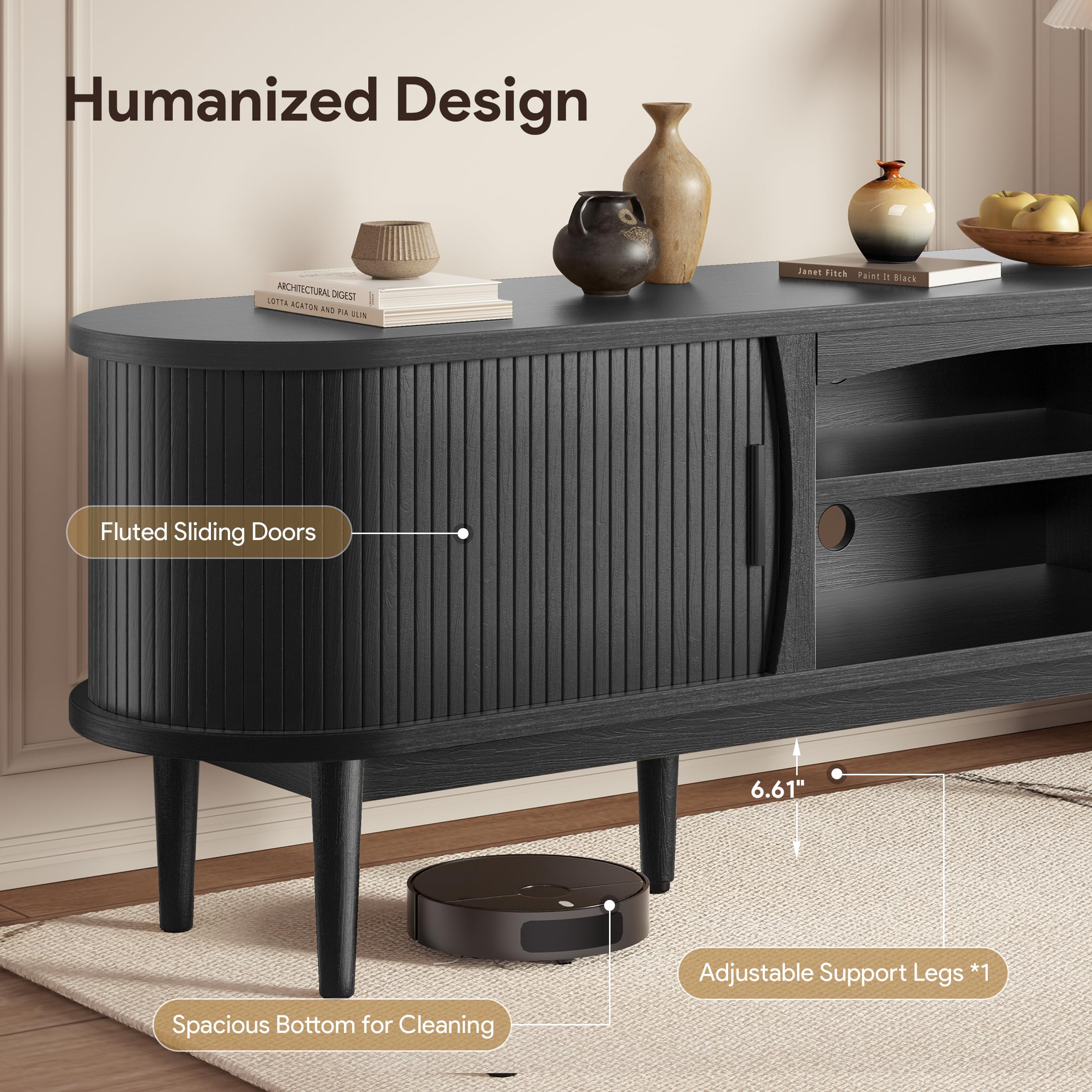 Best 90 Inch TV Stand Picks for 2026 2 Decofy Mid Century TV Stand for TVs up to 90 Inches, Entertainment Center with S — product photo