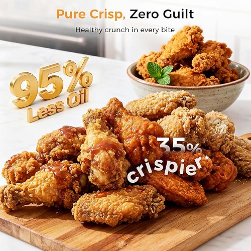 Miniatura 3 de SIMOE Horno freidora de aire de 26 cuartos de galón, horno tostador 14 en 1 con convección de 1700 W, horno de encimera de acero inoxidable con