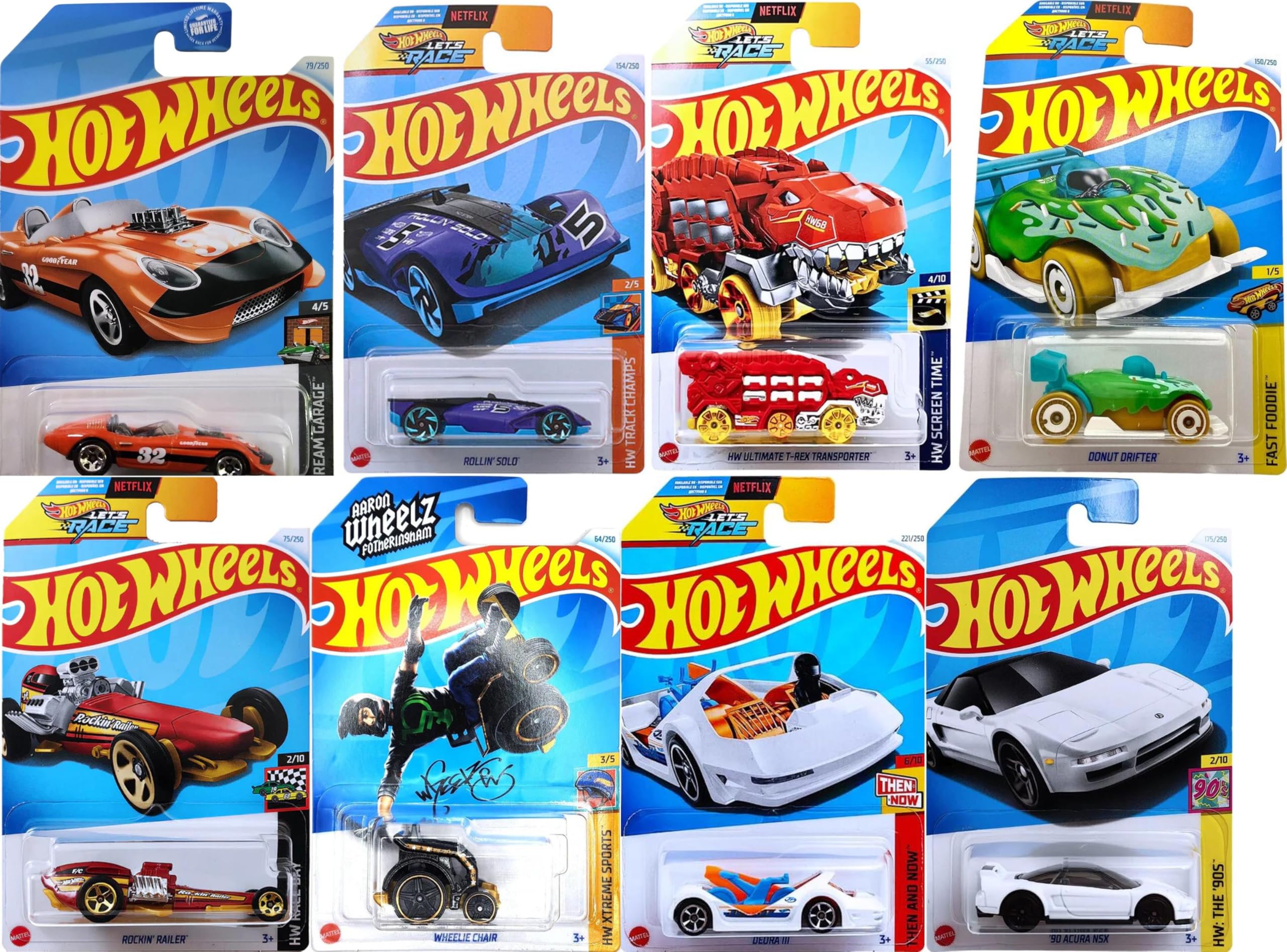 Hot Wheels 1:64 Scale Mainline Basic Car – Pack of 8 (Assorted