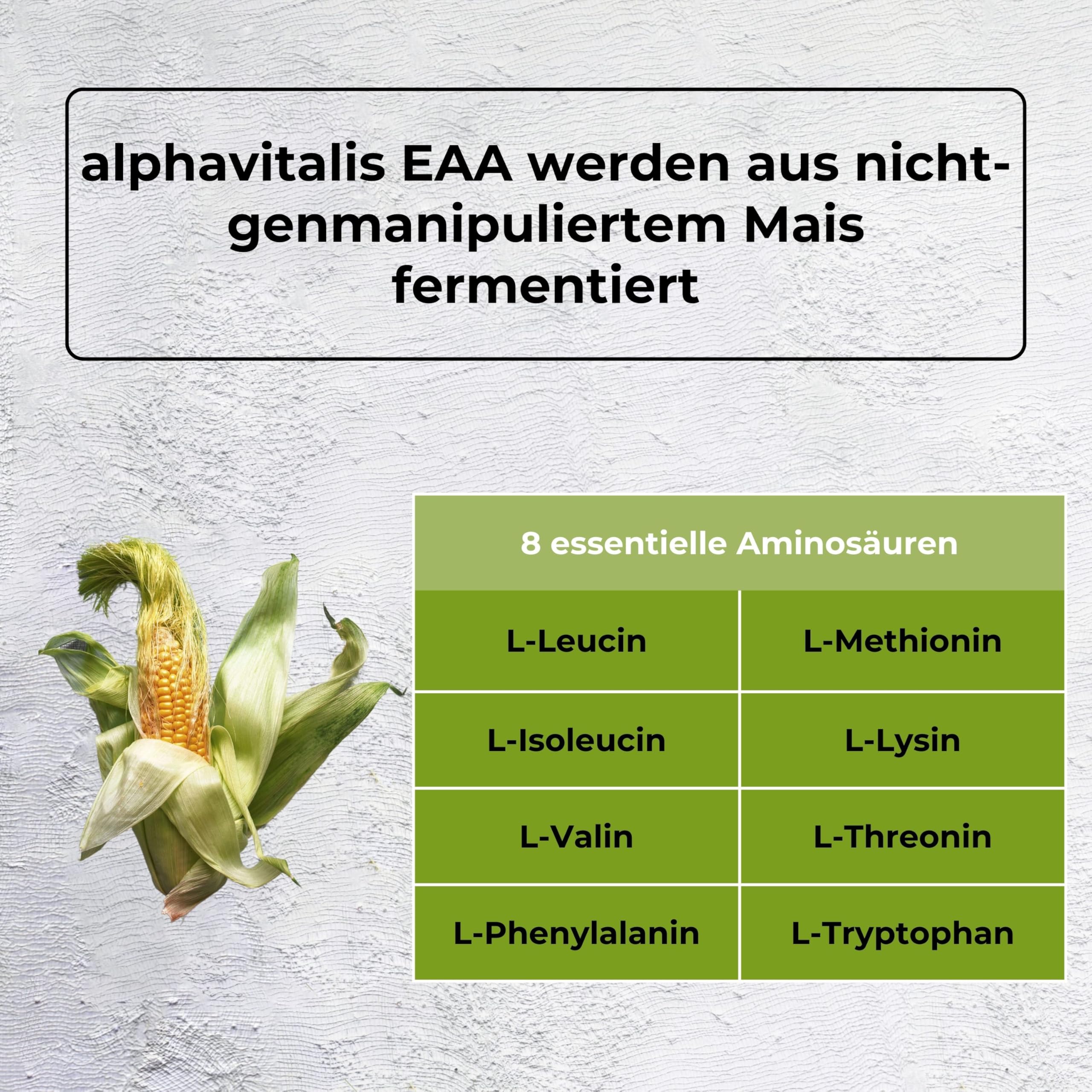 EAA Kapseln optimal dosiert 300 Stk. - vegan - Multi Amino Pattern Code mit allen 8 essentiellen Aminosäuren inkl. BCAA ohne Magnesiumstearat aus pflanzlicher Fermentation