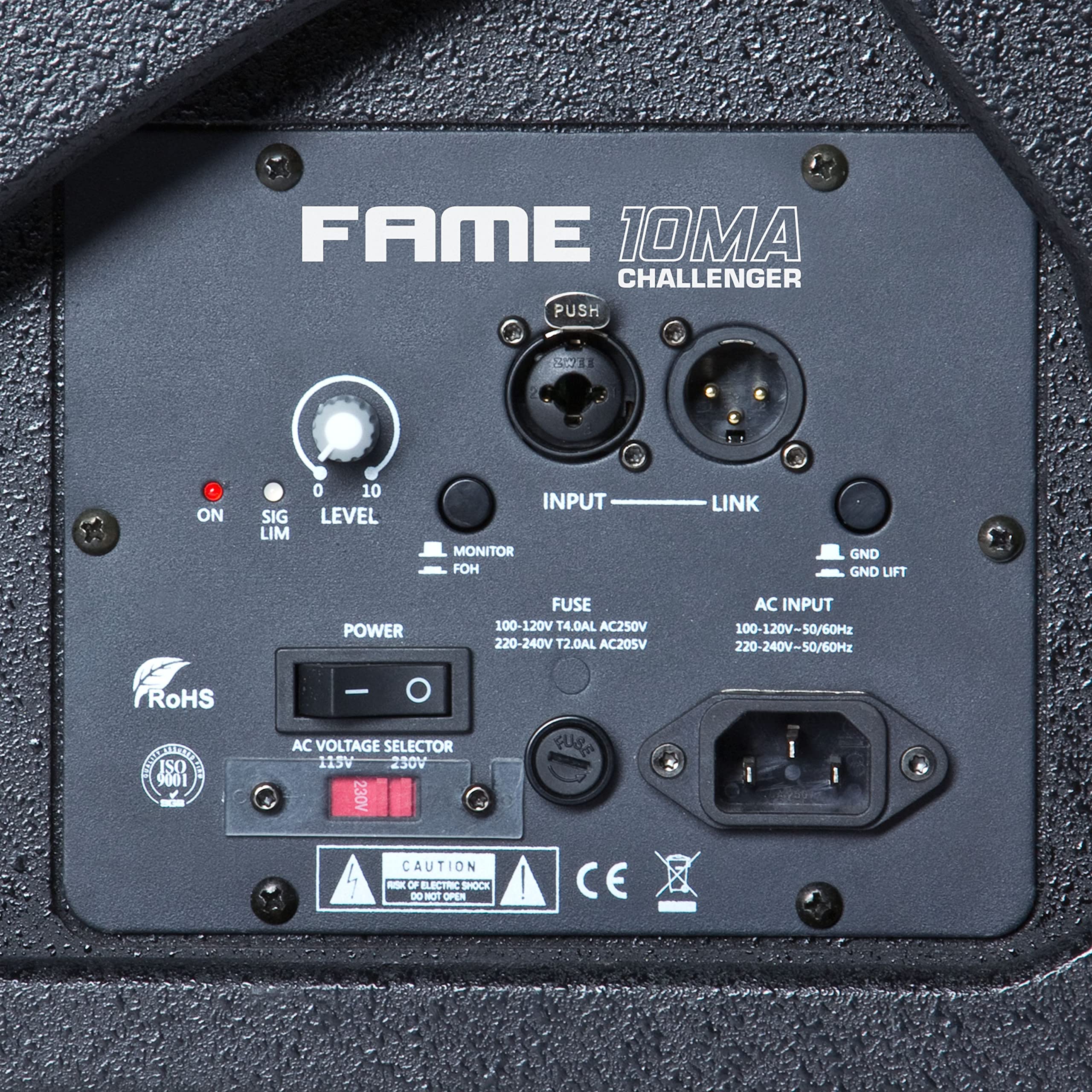 Fame Audio Challenger 10MA, Aktiver Bühnenmonitor 10", 150W RMS, 300W Peak, Multifunktionsgehäuse, 36mm Flansch