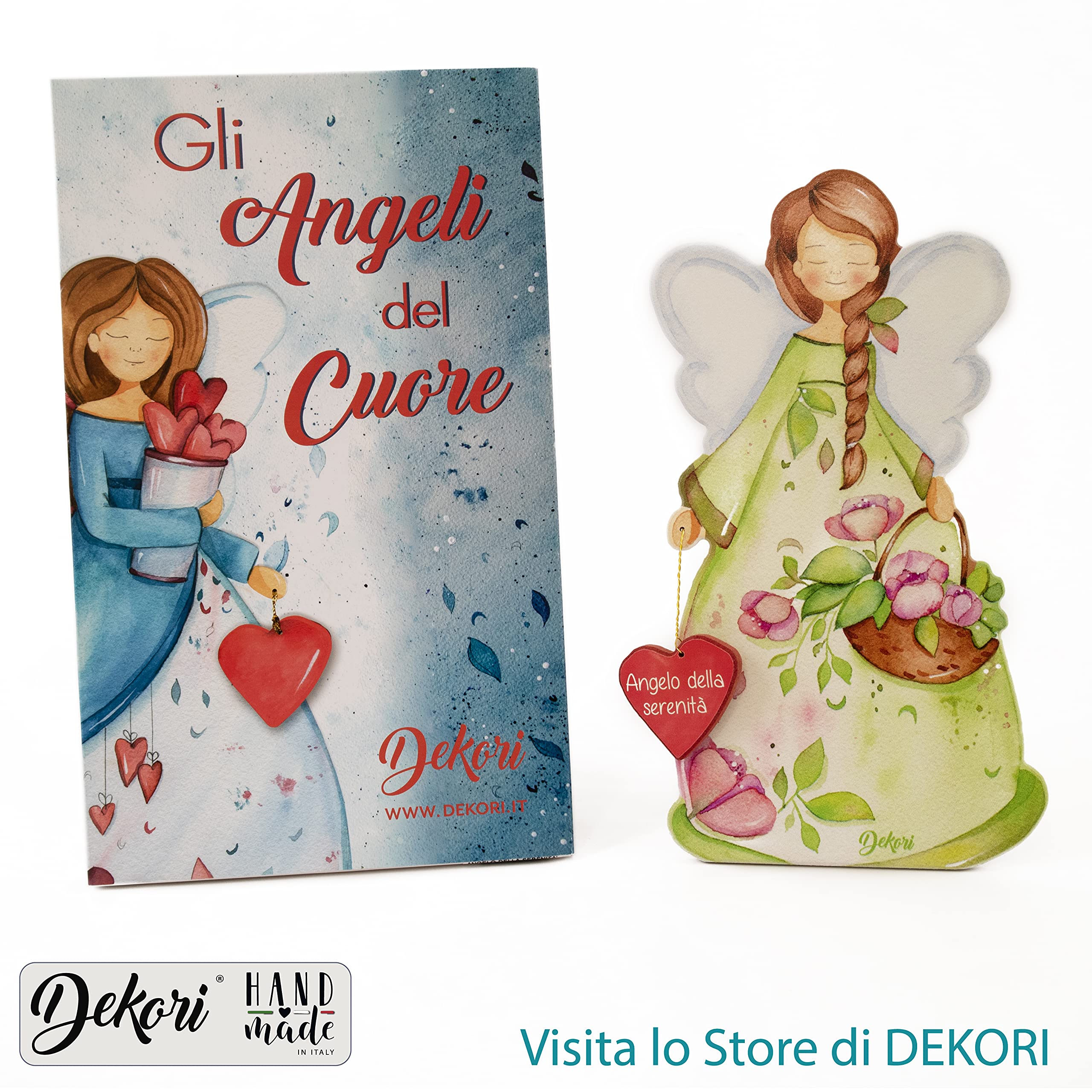 DEKORI - Angelo custode in legno (HDF) dedicato alla serenità. Scopri tutti gli Angeli Custode di DEKORI ! Possibilità di appenderlo o appoggiarlo. Confezionato con scatola regalo