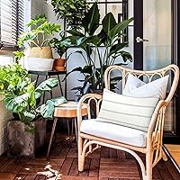 Vista 85 de AmHoo - Juego de 2 fundas de almohada decorativas para casa de campo, a rayas y a cuadros, juego de fundas de almohada de algodón y lino para sofá