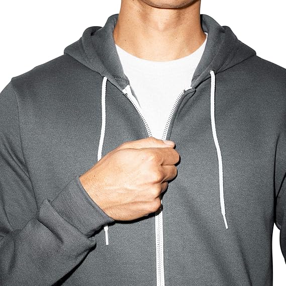 American Apparel mens Flex Fleece Long Sleeve Zip Hoodie