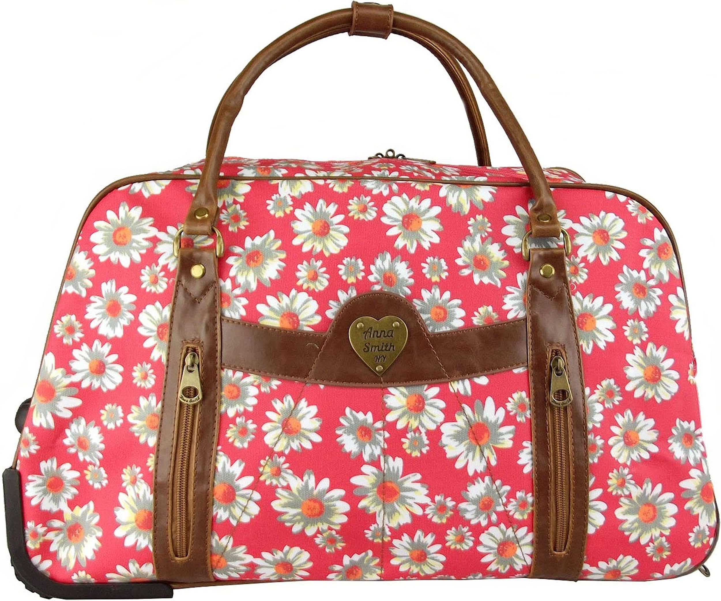 Anna Smith Tiffany Daisy Flower Luggage Weekend Travel Bag (Plum)