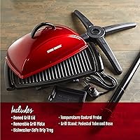 Vista 6 de Parrilla eléctrica George Foreman GFO201R, para interiores y exteriores , Antiadherente, Rojo