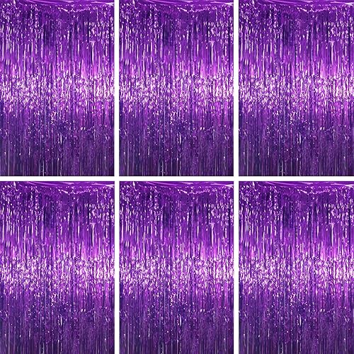 Miniatura 10 de Cortinas de 3.3 x 6.6 pies con flecos de papel de aluminio, decoraciones de fiesta con serpentinas, telón de fondo con flecos para cumpleaños, baby