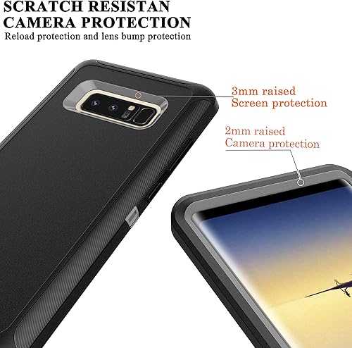 Miniatura 3 de YmhxcY Funda compatible con Galaxy Note 8 con película de TPU flexible y película protectora de pantalla de lente Paquete de 2, funda duradera de 3