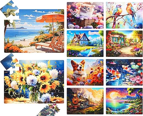 Miniatura 7 de Syhood Paquete de 10 rompecabezas de 16 piezas grandes para personas mayores con demencia, juegos cognitivos de memoria de Alzheimer para ancianos