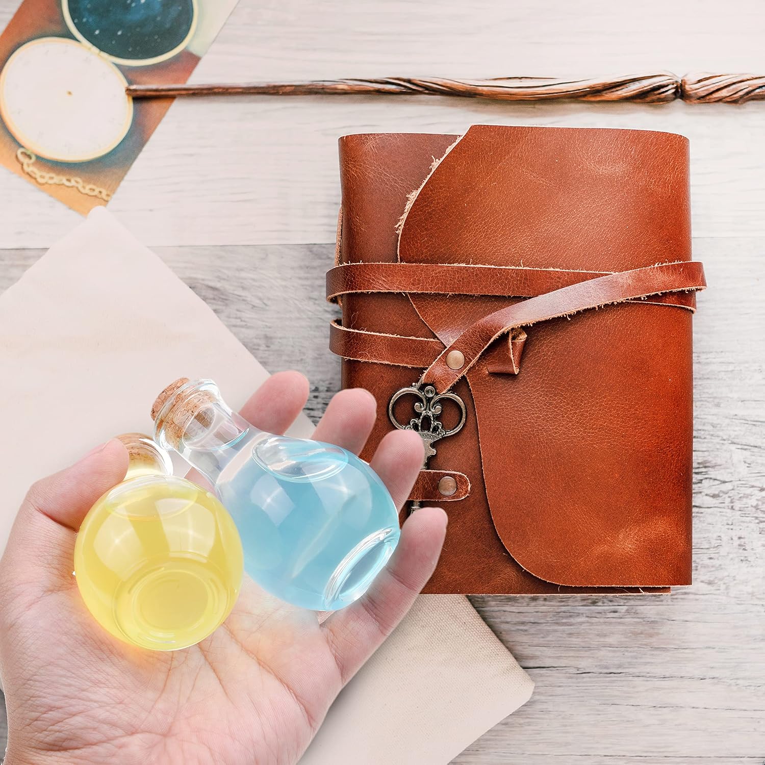 Eco-Fused Cosplay Potion Bottle with Holder - Clear Spherical, Wizard, Witch Costume Accessory - Stopper, Holder, Belt Loop - Image 7