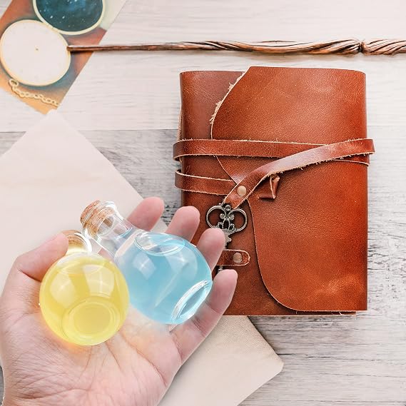 Eco-Fused Cosplay Potion Bottle with Holder - Clear Spherical, Wizard, Witch Costume Accessory - Stopper, Holder, Belt Loop