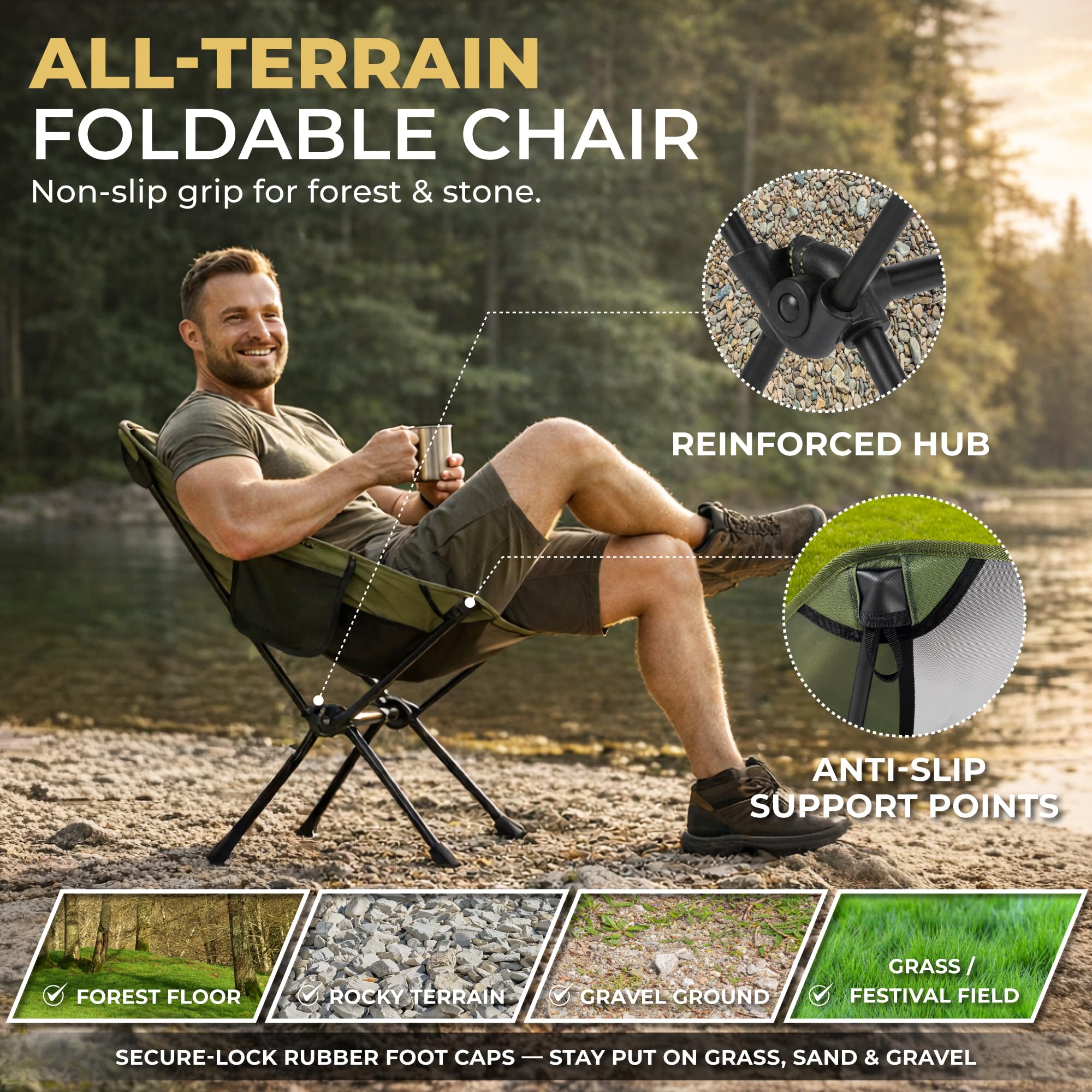 TREKOLOGY Lekki Krzesełko Kempingowe Yizi Go 2026 - Składane i Przenośne Krzesło Kempingowe - Rama Aluminiowa Ultralight Camp Chair - do Backpackingu, Wędrówek, Wędkowania, Plaży, Trekkingu